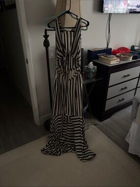 Free People Black and White Striped Maxi Dress